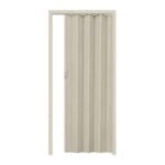 Porta a soffietto in PVC colore rovere chiaro con venature in rilievo