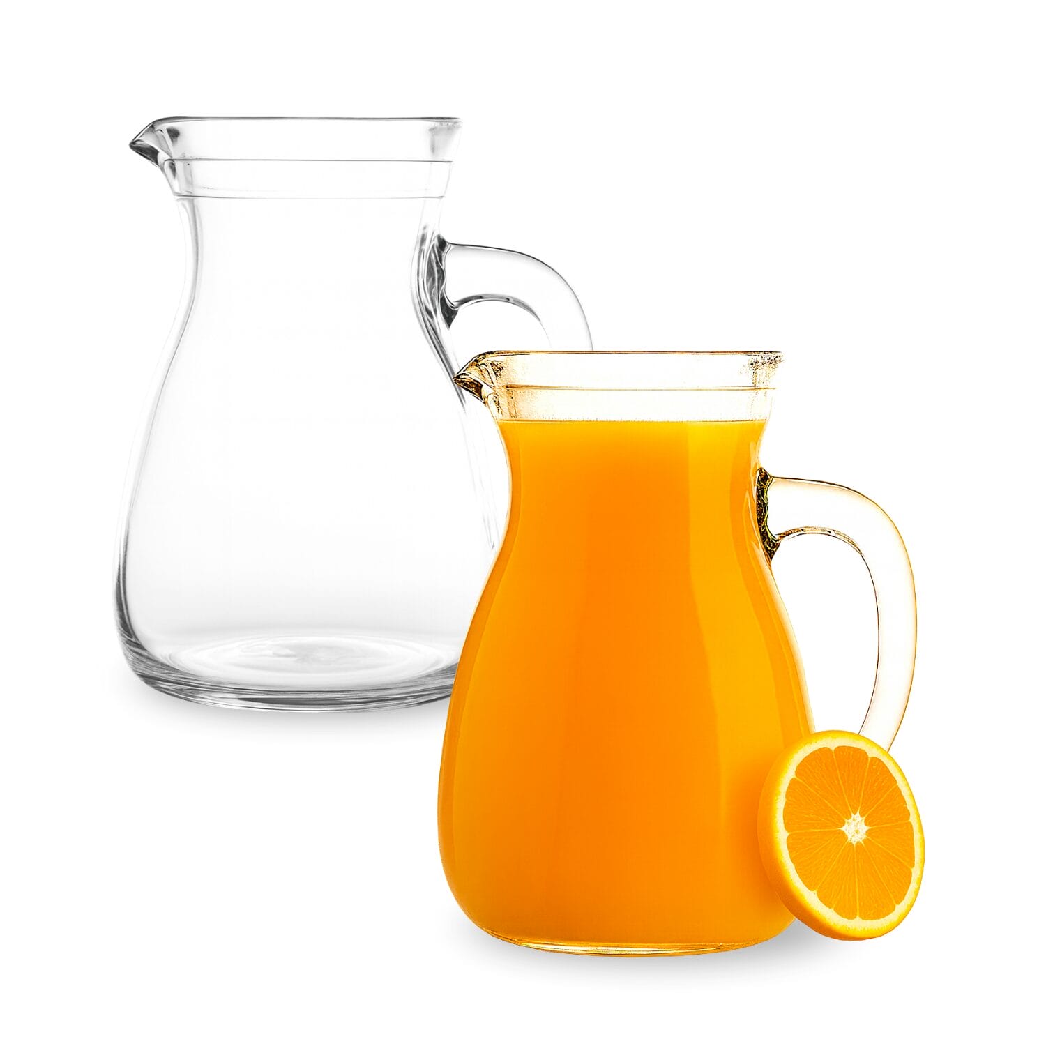 Set 2 brocche in vetro da 1 litro Made in Italy per acqua o succhi