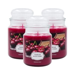 Set 3 candele profumate in giara da 510 gr Profumazione Ciliegia