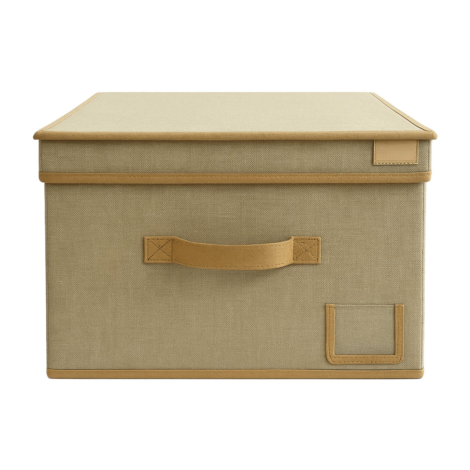 Contenitore in tessuto Oxford con maniglia frontale e porta etichette