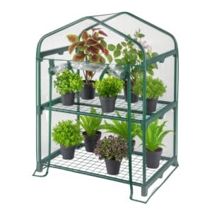 Mini serra da balcone in policarbonato a 2 ripiani