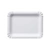 Vassoio cartone bianco politenato per alimenti, fondo pieno rettangolare