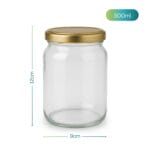 Barattolo in vetro da 500 ml con tappo dorato ermetico per conserve