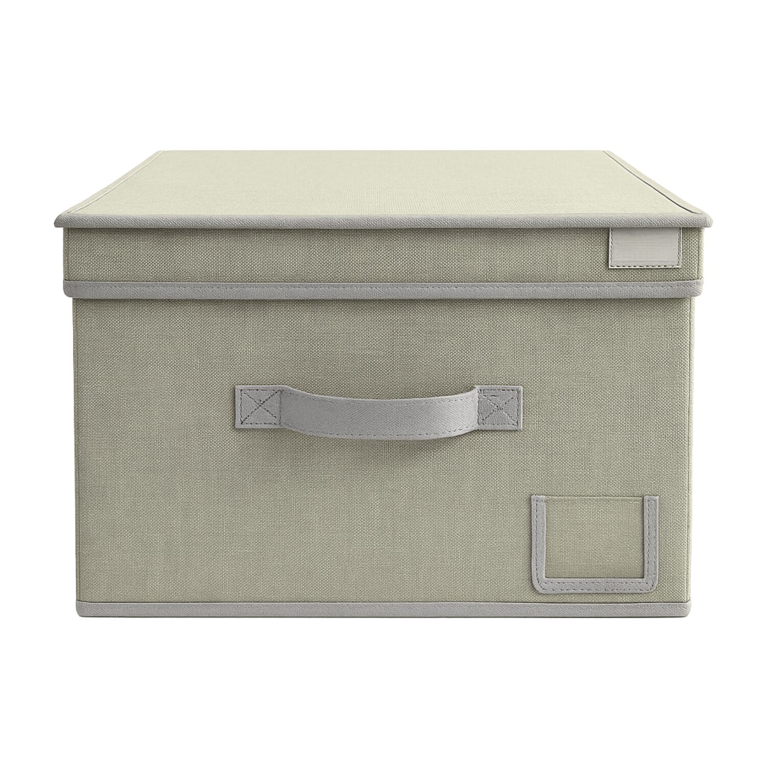 Contenitore in tessuto Oxford con maniglia frontale e porta etichette