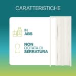 Porta a soffietto bianca dettaglio superficie liscia in ABS resistente e pratica