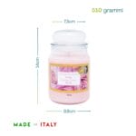 14-candela-rosa-misura Candela rosa 510g con misure 14x9,8 cm – profumata Made in Italy