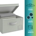 Scatola portaoggetti Oxford beige con protezione antimuffa, antitarme e antiumidità