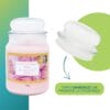 Candela profumata rosa con tappo ermetico salva fragranza