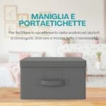 Contenitore Oxford con maniglia e porta etichette per facile catalogazione