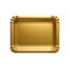 Vassoio rettangolare oro in cartone politenato per alimenti, fondo pieno