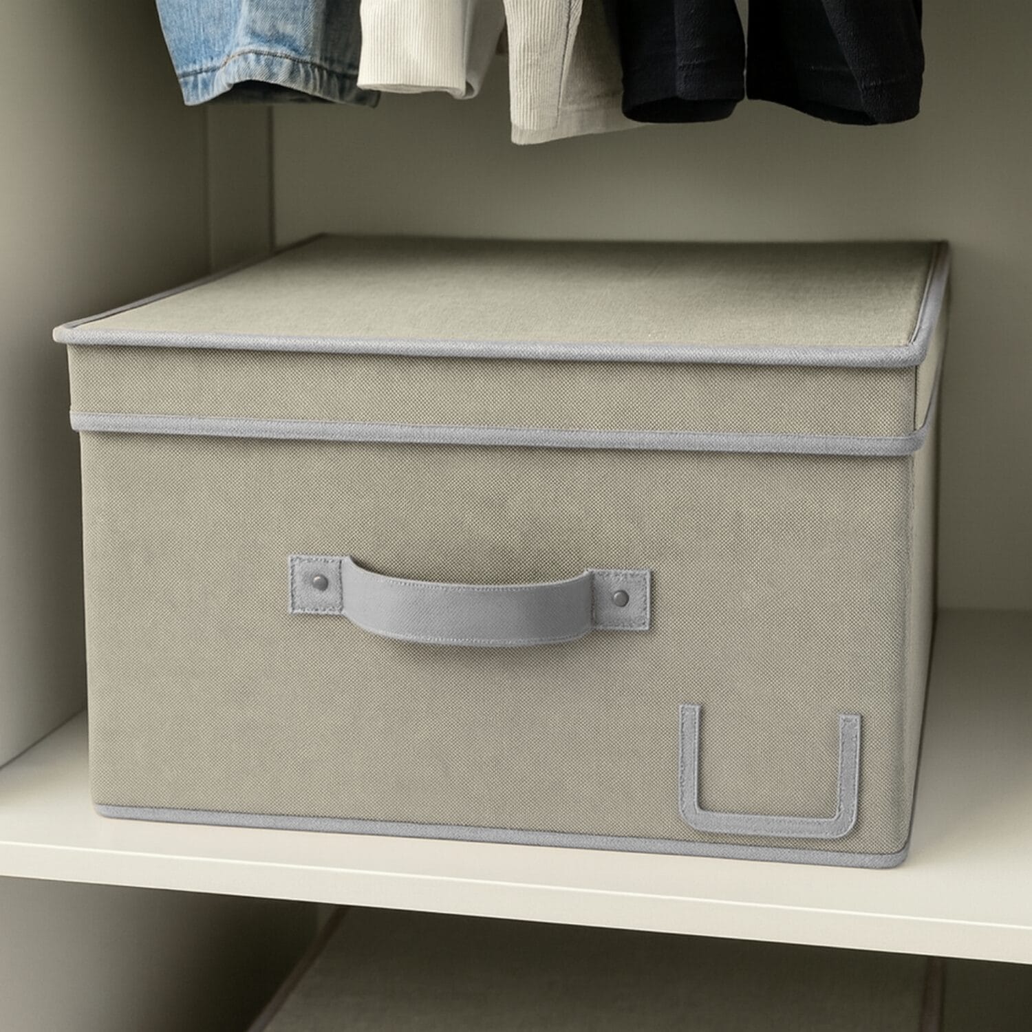 Contenitore Oxford con coperchio rigido, ideale per organizzare vestiti in armadio