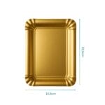 Vassoio cartone oro 22,5x14,5 cm monoporzione per pasticceria, catering o finger food