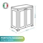 Misure Mobiletto ripostiglio grgio in plastica 43x79x85,5 cm