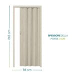 Porta a soffietto PVC 84x215 cm spessore 3 cm colore rovere chiaro