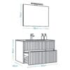 Dimensioni mobile bagno sospeso con lavabo 88x46x45 cm e specchio 70x88 cm