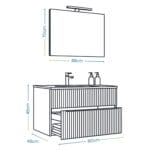 2-arredo-bagno-misure Dimensioni mobile bagno sospeso con lavabo 88x46x45 cm e specchio 70x88 cm