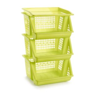 Scaffale per frutta e verdura in plastica a 3 ripiani