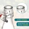 Dettaglio spessore vetro bottiglia 0,6 cm resistente agli shock termici