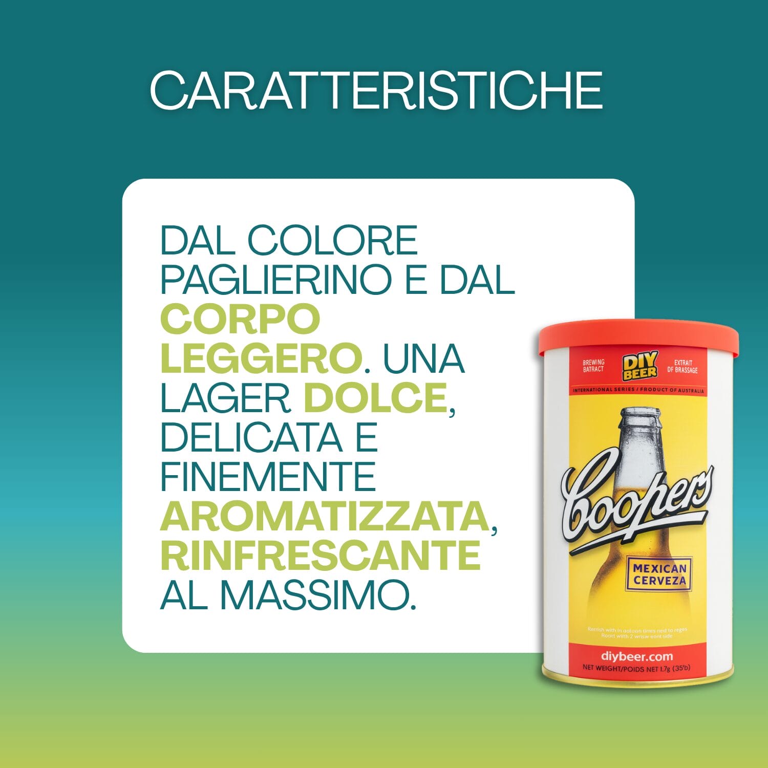 Malto Coopers Mexican Cerveza dal corpo leggero, dolce e rinfrescante