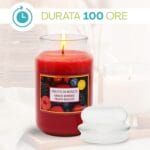 Candela profumata frutti di bosco accesa con durata 100 ore