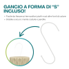 Gancio a forma di S incluso per appendere l’umidificatore al termosifone