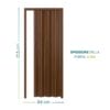 Porta a soffietto marrone 215x84 cm spessore 3 cm con venature in rilievo