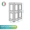27-mobile portascope misure Disegno tecnico mobile multiuso 79x43x85,5 cm in plastica effetto legno Made in Italy