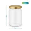 Barattolo in vetro da 200 ml con tappo dorato a chiusura ermetica