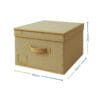 Contenitore pieghevole Oxford beige con coperchio e misure 50x40x25 cm