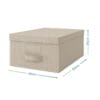 Contenitore pieghevole Oxford beige con coperchio e misure 50x40x25 cm