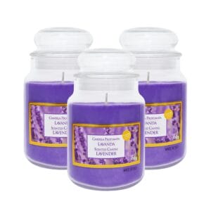 Set 3 candele profumate in giara da 510 gr Lavanda