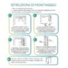 Istruzioni montaggio porta a soffietto in PVC con guida superiore e maniglia ergonomica