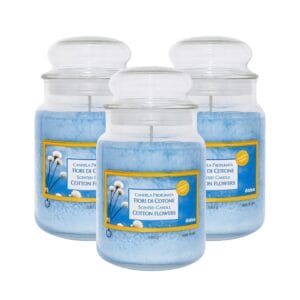 Set 3 candele profumate in giara da 510 gr Fiori di cotone