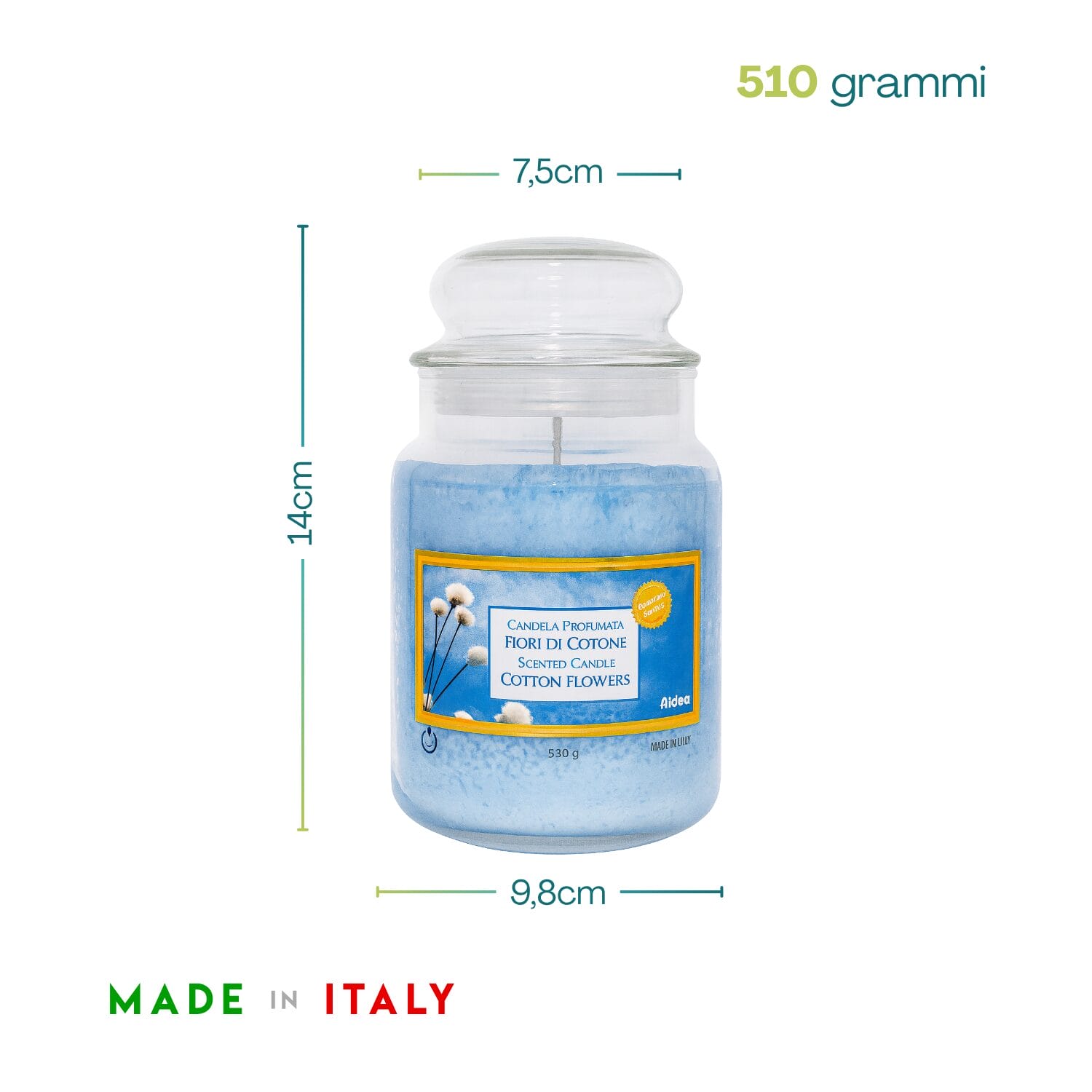 38-candela-fiori-di-cotone-misure Candela fiori di cotone misure 14x9,8 cm barattolo vetro con coperchio ermetico
