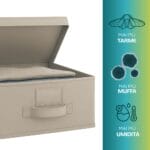 Scatola portaoggetti Oxford beige con protezione antimuffa, antitarme e antiumidità