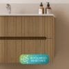 Mobile bagno in polimero resistente con finitura legno a doghe verticali