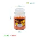 50-candela-arancia-speziata-misure Candela arancia speziata 510g con misure 14x9,8 cm, Made in Italy
