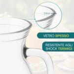 Brocca in vetro spesso resistente agli shock termici e agli urti