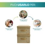 Set contenitori Oxford beige per armadio, dispensa e lavanderia