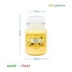 Candela profumata vaniglia 510g misure 14x9,8 cm Made in Italy