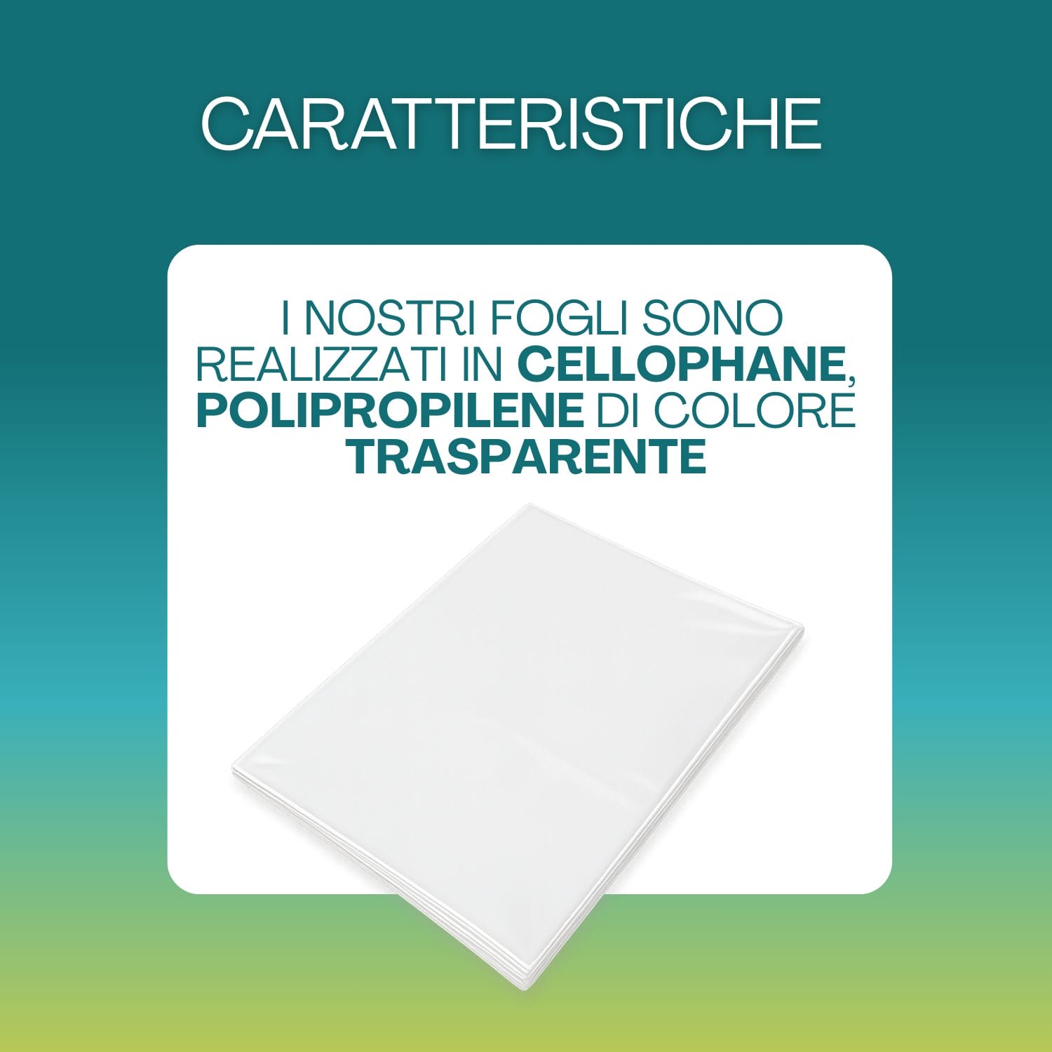 Fogli in cellophane trasparente per confezioni regalo realizzati in polipropilene