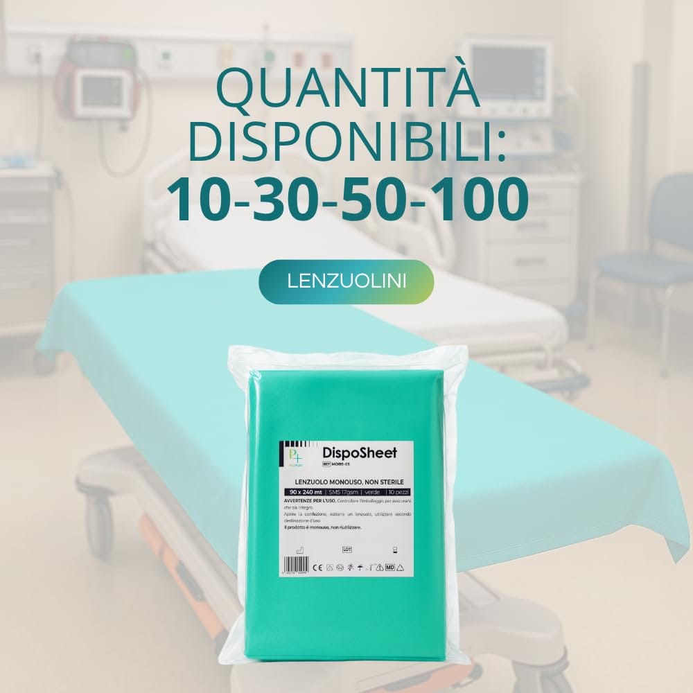 Lenzuolini monouso disponibili in confezioni da 10, 30, 50 e 100 pezzi