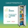 Armadio ripostiglio in resina resistente ai raggi UV con 5 ripiani Made in Italy