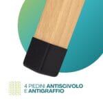 Dettaglio piedino antiscivolo antigraffio asse da stiro in legno