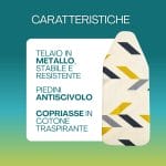 asse-da-stiro-caratteristiche Mini asse da stiro con telaio in metallo, piedini antiscivolo e copriasse in cotone