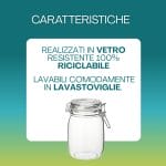 Barattoli in vetro resistente 100% riciclabile, lavabili in lavastoviglie e adatti a uso alimentare