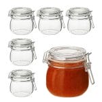 Barattoli in vetro trasparente con chiusura ermetica a clip, set per conserve alimentari e dispensa