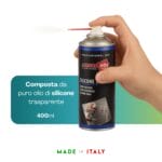 Spray silicone trasparente 400 ml Ambro-Sol Made in Italy per uso professionale