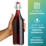 Bottiglia in vetro con tappo ermetico a leva e guarnizione antigoccia