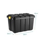 Baule porta attrezzi 150 litri con ruote e dimensioni 79x52x52 cm in plastica rigida